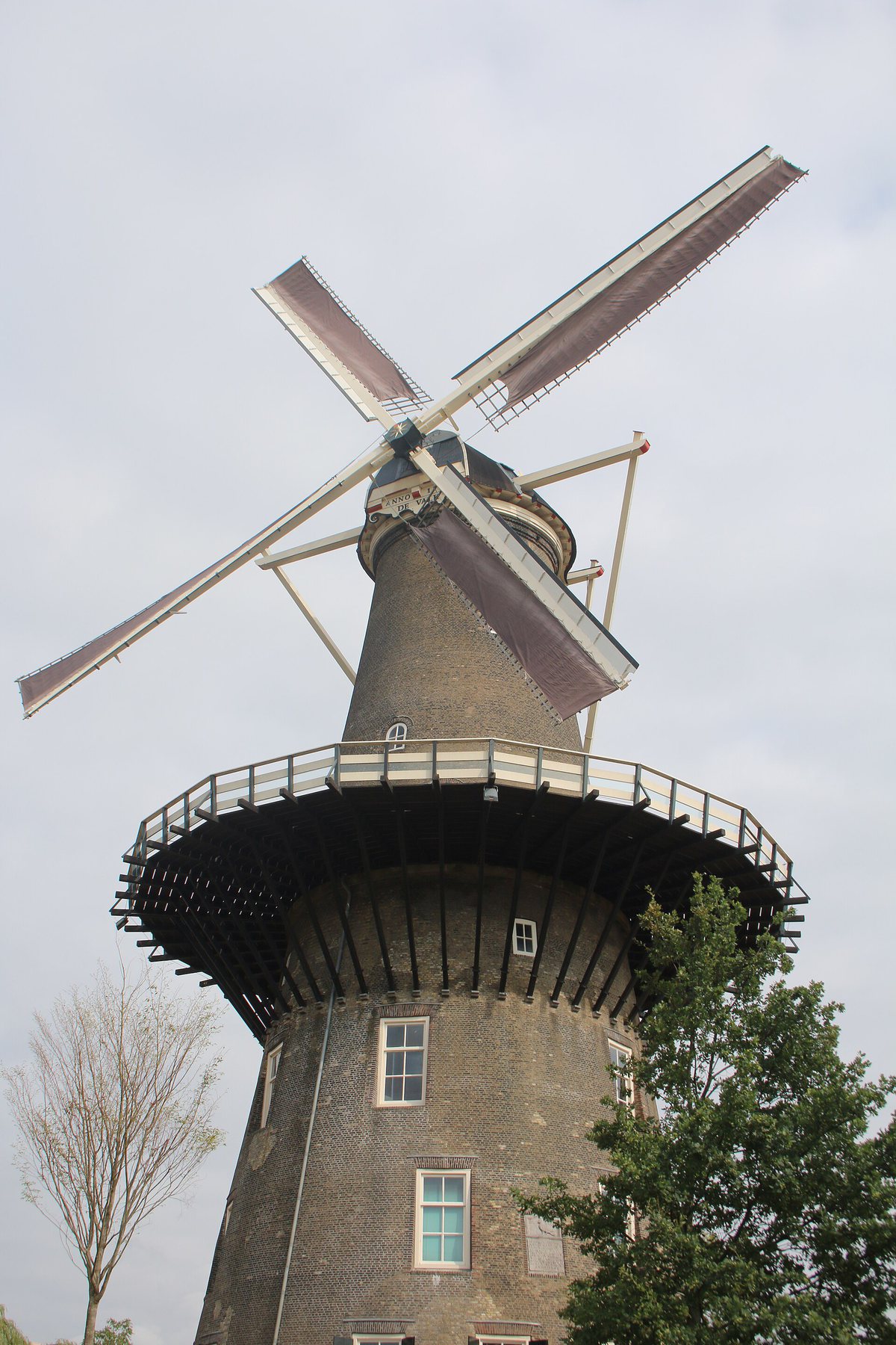 Molen De Valk, the 1743 tower mill on Leiden's ramparts